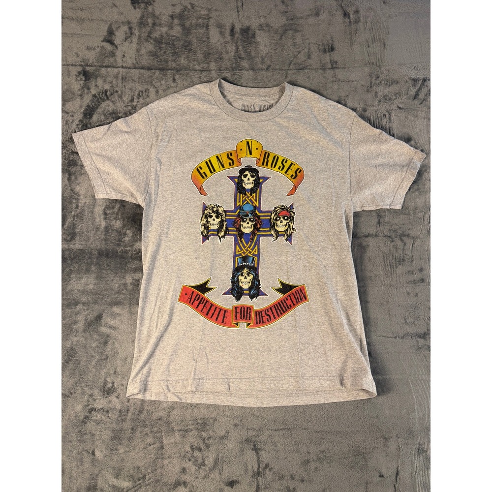 Guns N Roses 2016 Reunion Tour Appetite For Destruction T-Shirt Gray Large